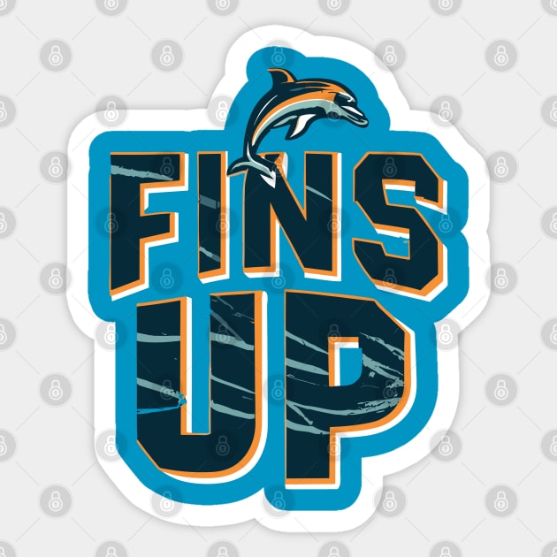 Fins Up - Miami dolphin Sticker by Space Monkeys NFT